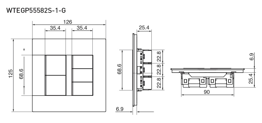 Bộ 5 công tắc 2 chiều có đèn báo - WTEGP55582S-1-G