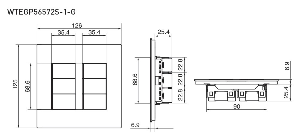Bộ 6 công tắc 2 chiều có đèn báo - WTEGP56572S-1-G