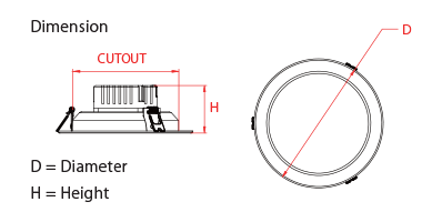 Đèn LED Downlight tròn Panasonic 5W - Ø95mm - ADL11R053/ADL11R057