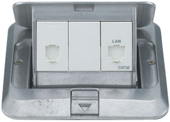 Bộ ổ cắm điện thoại 6P4C và ổ cắm mạng CAT5E (pop-up) - DU6935LT9-1