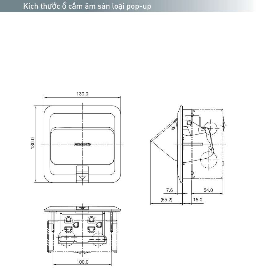 Bộ 2 ổ cắm điện thoại 6P4C (pop-up) - DU6933LT9-1