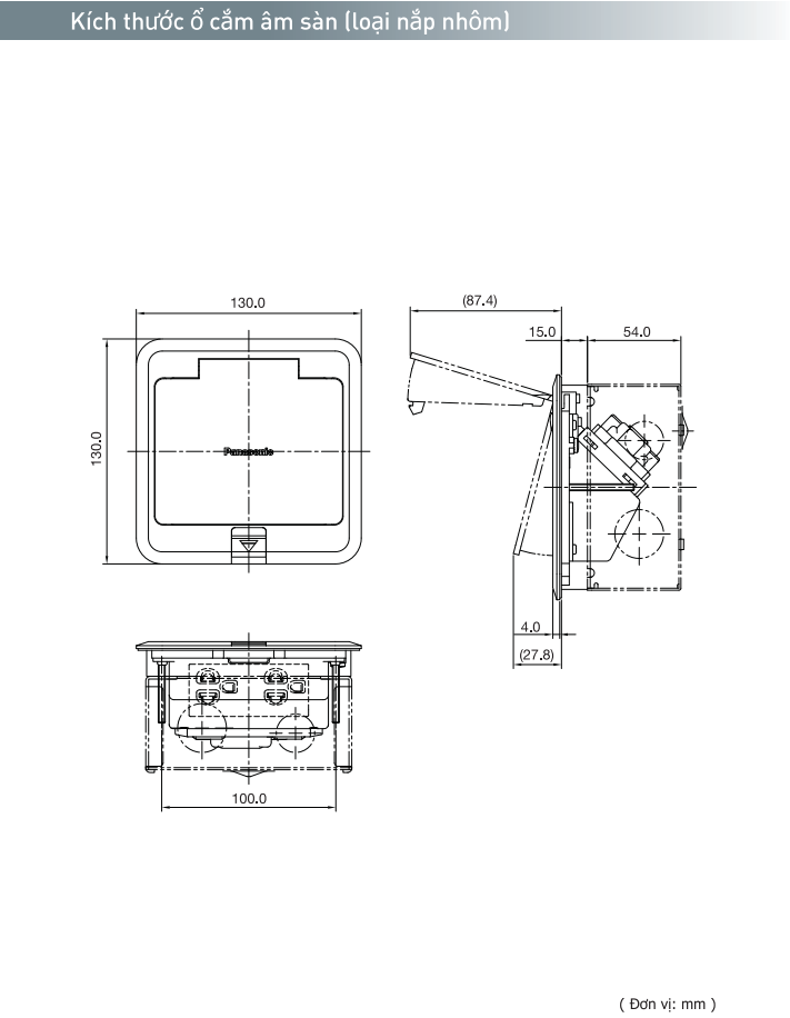 Bộ 2 ổ cắm điện thoại 6P4C (nắp nhôm, IP-44) - DUF2229LTK-1