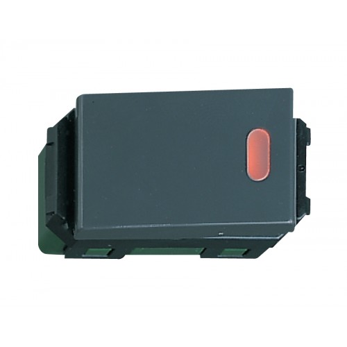 Công tắc đơn có đèn báo khi OFF (màu xám đen, loại cắm nhanh) - WEG5151-51KH