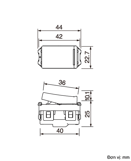 Công tắc D có đèn báo (2 tiếp điểm) - WEV55337SW