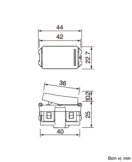 Công tắc 2 chiều có đèn báo khi OFF (loại bắt vít) - WEVH5152-7