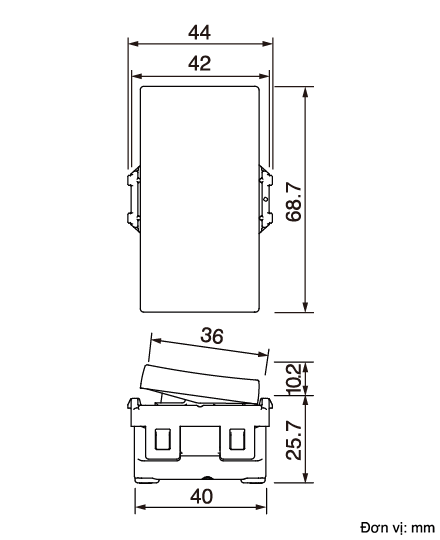 Công tắc 2 chiều lớn (loại cắm nhanh) - WEVH5512