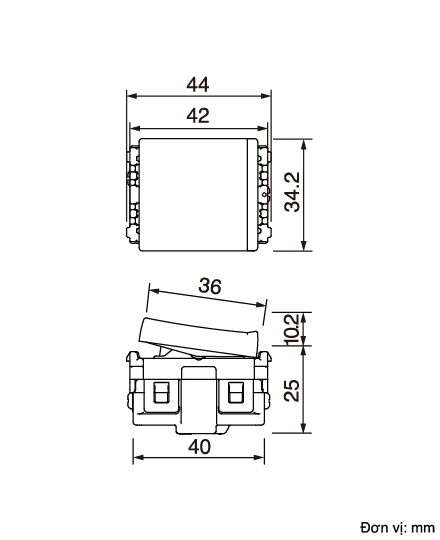 Công tắc đơn loại trung (bắt vít) - WEV55217SW