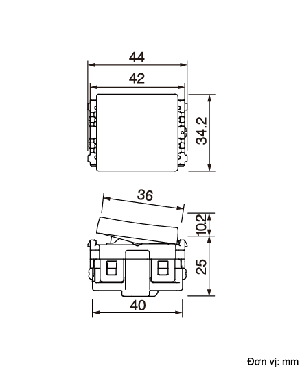 Công tắc 2 chiều loại trung (bắt vít) - WEV55227SW