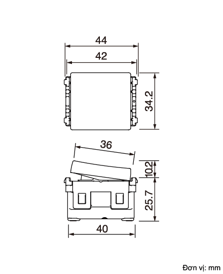 Công tắc 2 chiều trung (loại cắm nhanh) - WEVH5522