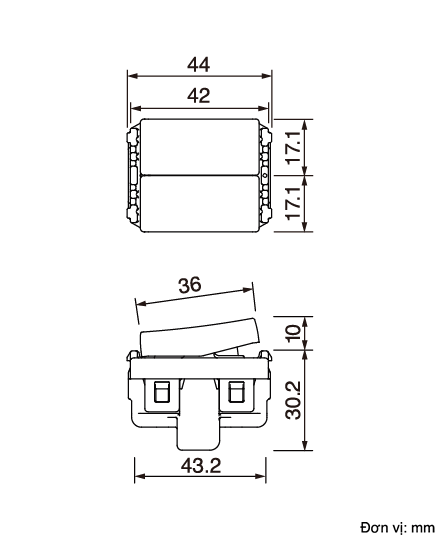 Công tắc 2 chiều (loại đôi nhỏ) - WEC5542-7