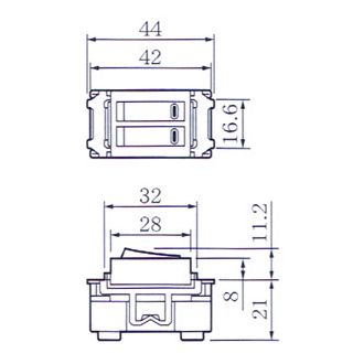 Công tắc đơn (loại đôi nhỏ) - WNG5021W-7