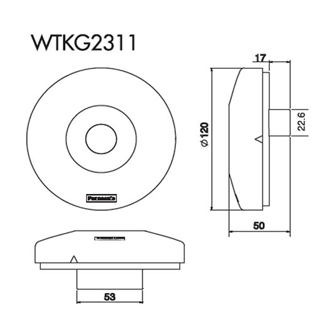 Thiết bị cảm ứng gắn trần - cảm biến góc rộng (loại nổi) - WTKF337107-VN