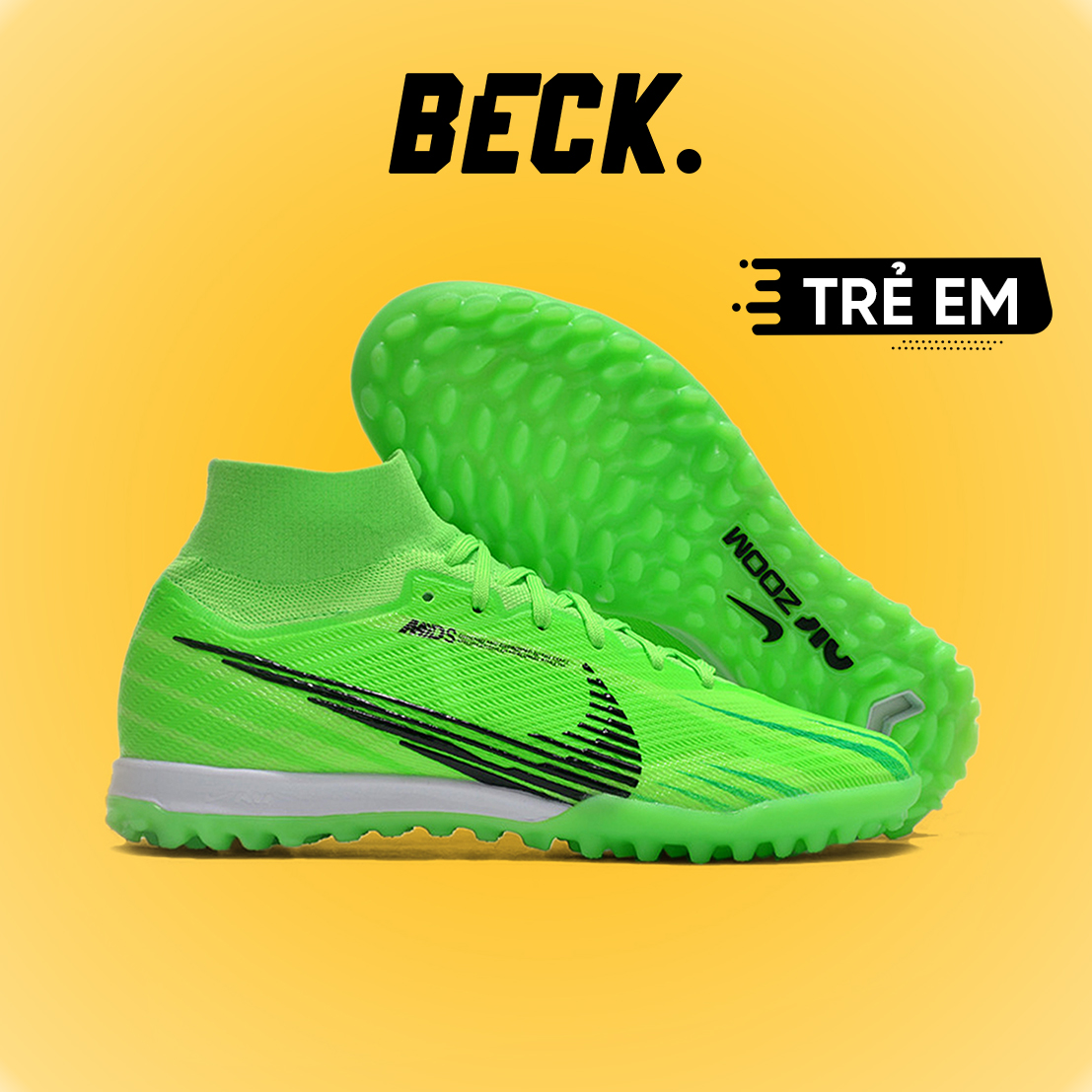 Giày Bóng Đá Trẻ Em Nike Mercurial Superfly 9 Elite MDS Xanh Lá Cổ Cao TF