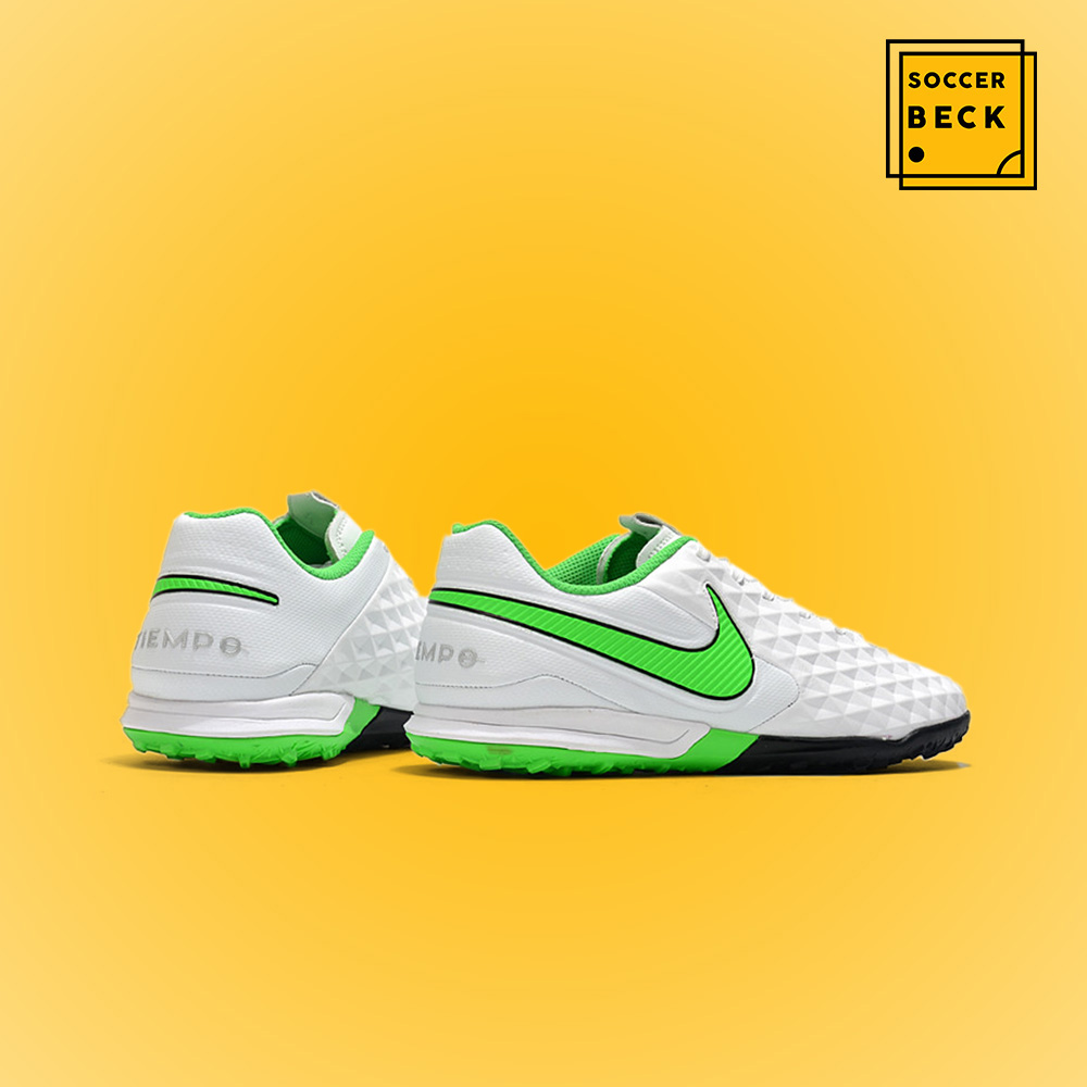Giày Bóng Đá Nike Tiempo Legend 8 Trắng Vạch Xanh Lá HQ TF