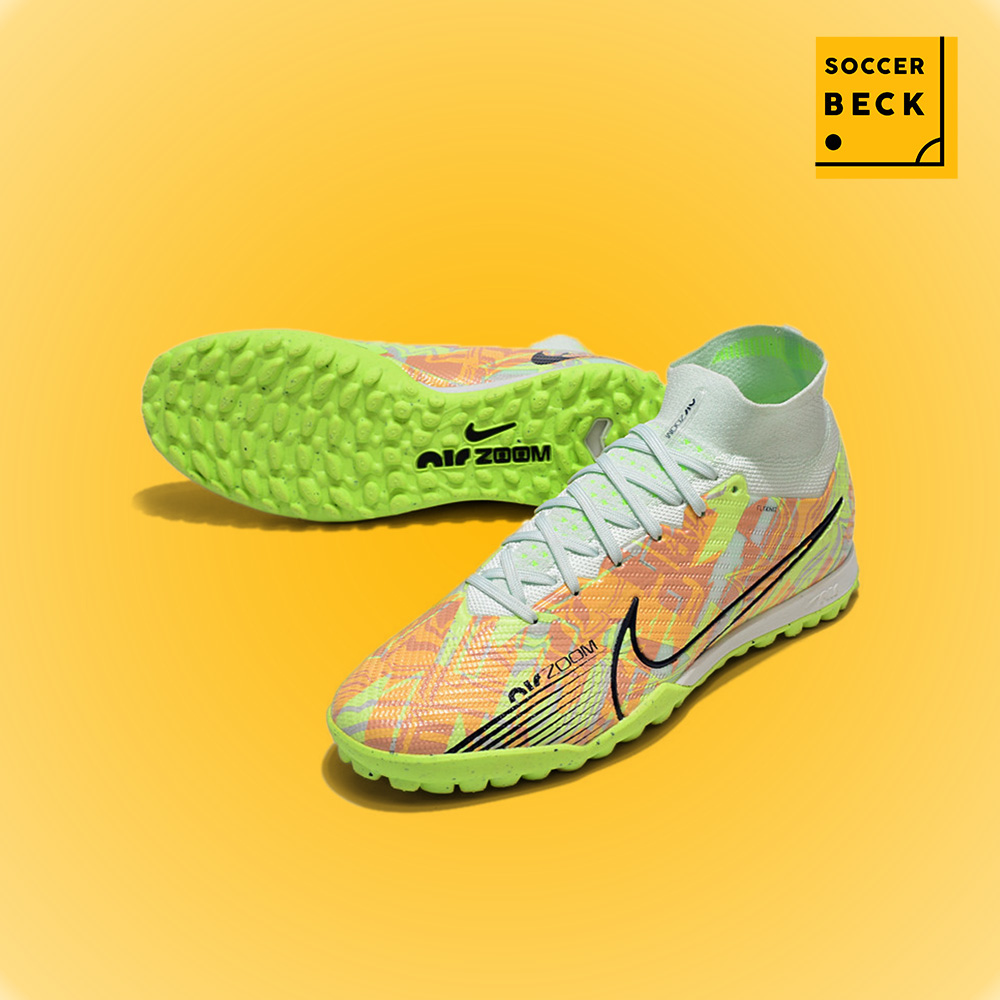 Giày Bóng Đá TQ Nike Zoom Mercurial Superfly 9 Elite Xanh Lá Cam Cổ Cao HQ TF