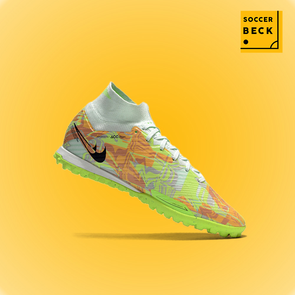 Giày Bóng Đá TQ Nike Zoom Mercurial Superfly 9 Elite Xanh Lá Cam Cổ Cao HQ TF
