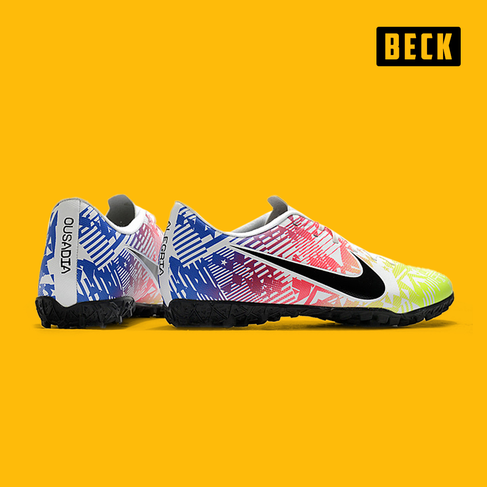 Giày Bóng Đá Nike Mercurial Vapor 13 Academy Neymar Nõn Chuối Đỏ Xanh Biển Vạch Đen TF