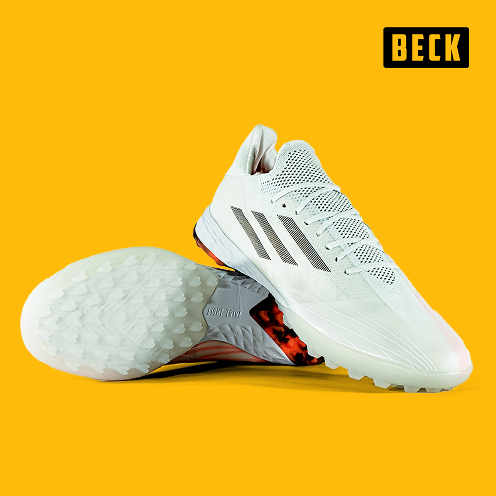 Giày Bóng Đá Adidas X Speedflow.1 Trắng Vạch Đen Đế Đỏ Rằn Ri HQ TF