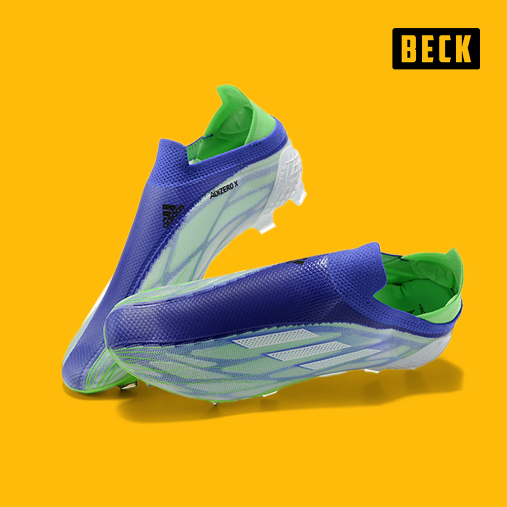 Giày Bóng Đá Adidas X Speedflow+ Siêu Nhẹ Xám Tím Gót Xanh Lá Không Dây FG