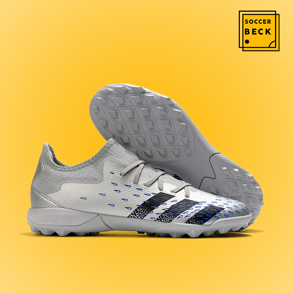 Giày Bóng Đá TQ Adidas Predator Freak.3 EURO Xám Vạch Đen HQ TF