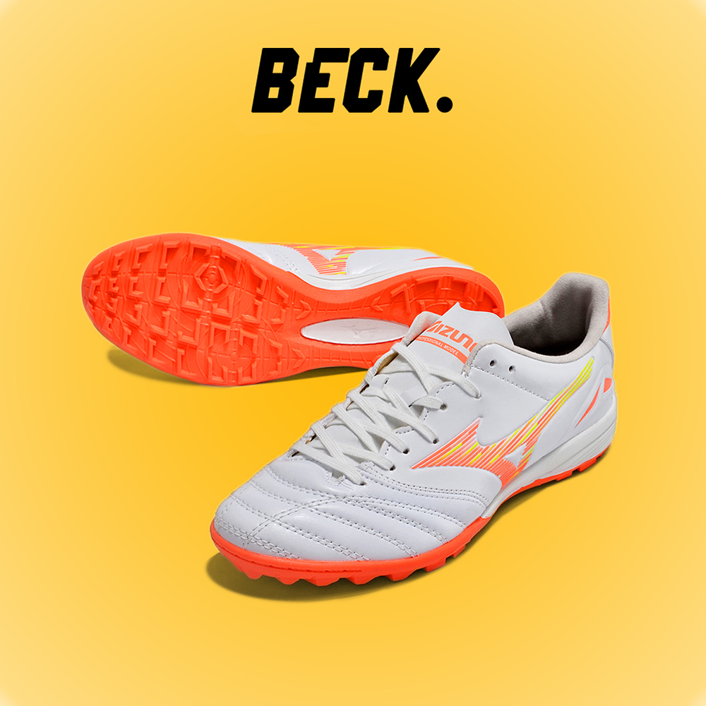 Giày Bóng Đá Mizuno Neo 4 Pro Trắng Vạch Cam TF