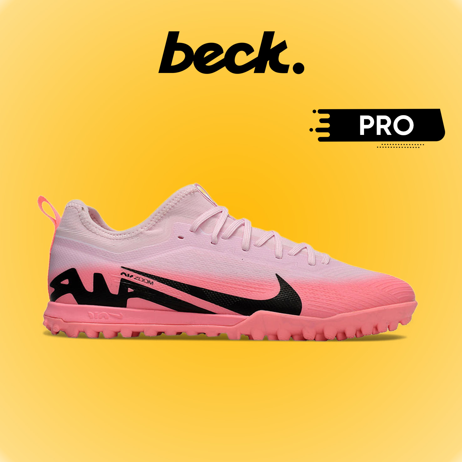 Giày Bóng Đá Nike Mercurial Vapor 15 Pro Euro 24 Hồng Vạch Đen Cổ Lửng HQ TF