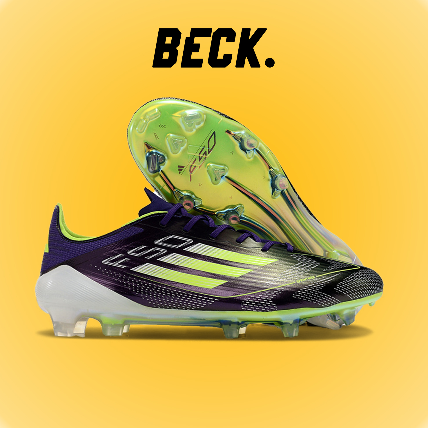 Giày Bóng Đá Adidas F50 Elite Messi Fast Reborn Tím Xanh Chuối FG