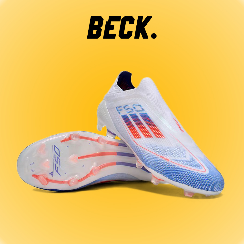 Giày Bóng Đá Adidas F50 Laceless Elite Trắng Vạch Đỏ Không Dây FG