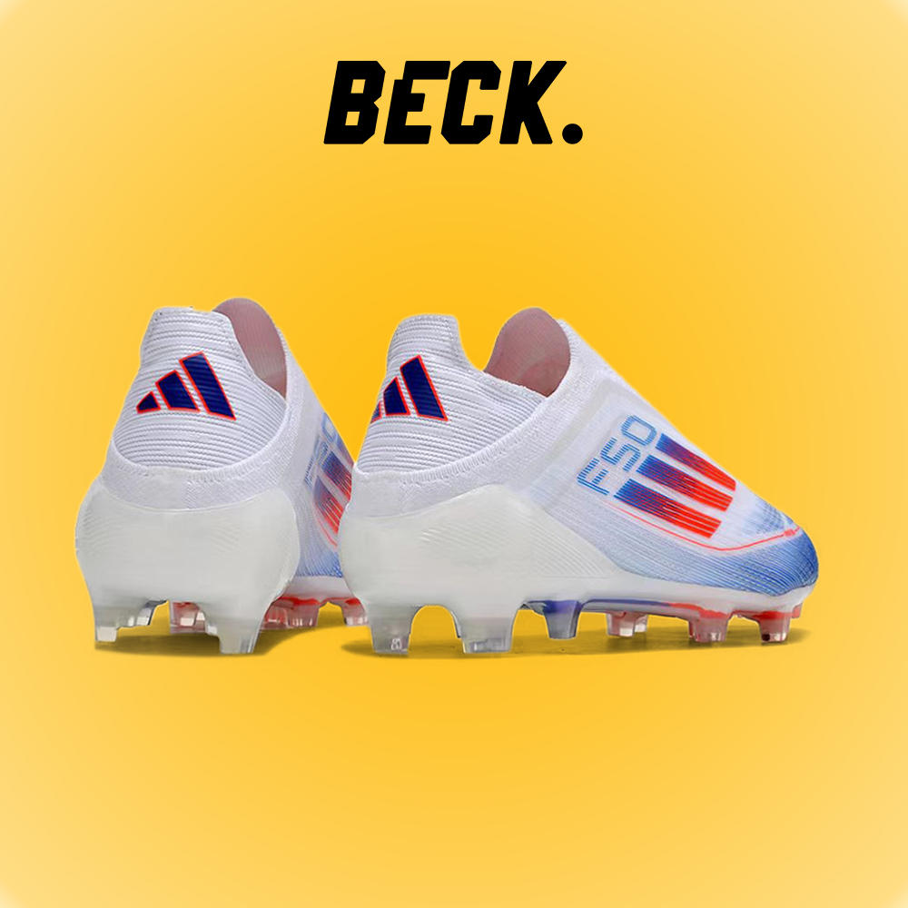Giày Bóng Đá Adidas F50 Laceless Elite Trắng Vạch Đỏ Không Dây FG
