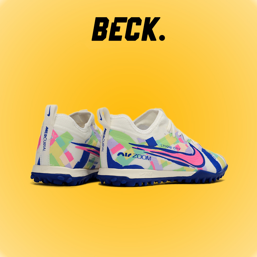 Giày Bóng Đá Nike Mercurial Vapor 15 Pro Socal Trắng Cầu Vồng Cổ Lửng HQ TF