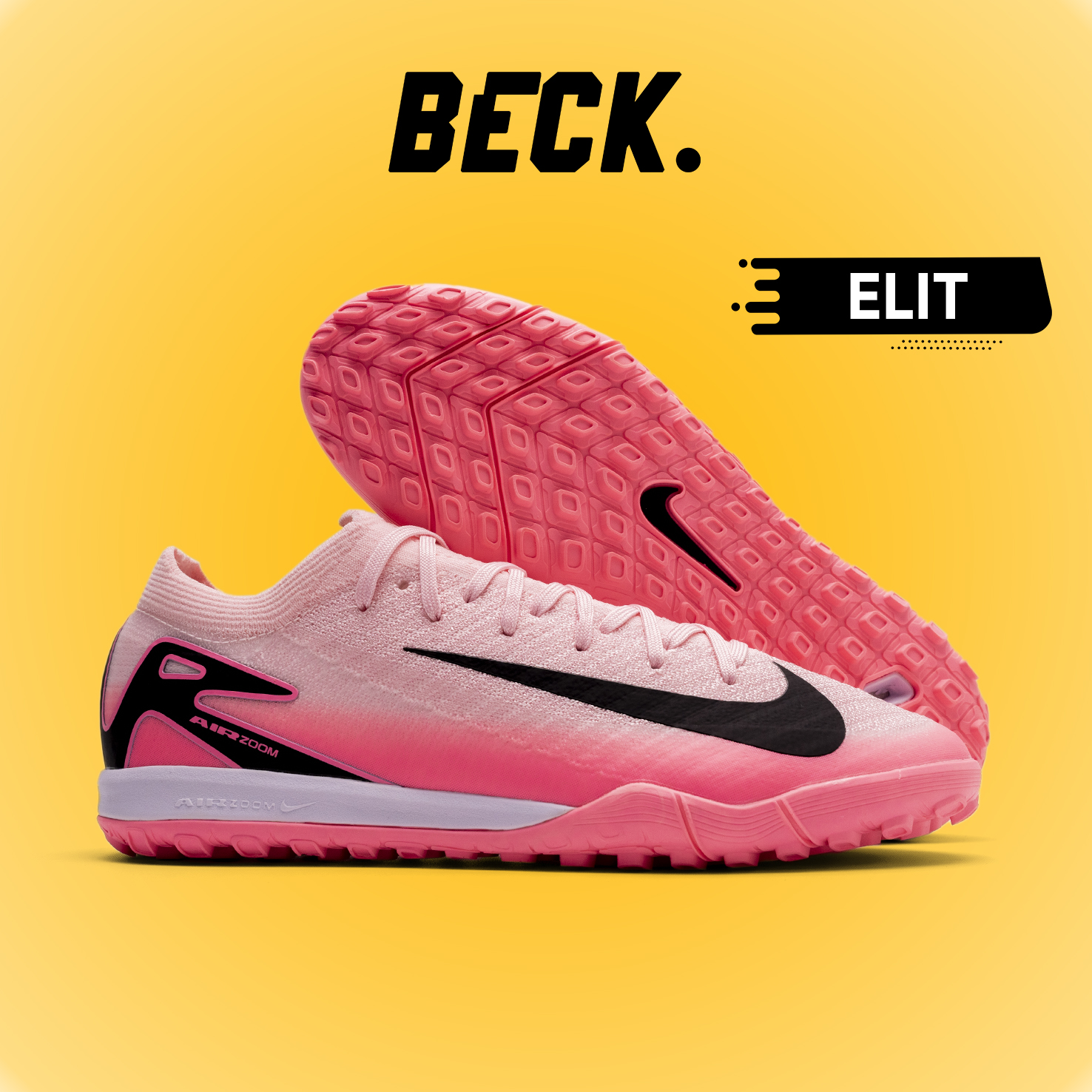 Giày Bóng Đá Nike Mercurial Vapor 16 Elite V1 Hồng Phấn Vạch Đen Cổ Lửng TF