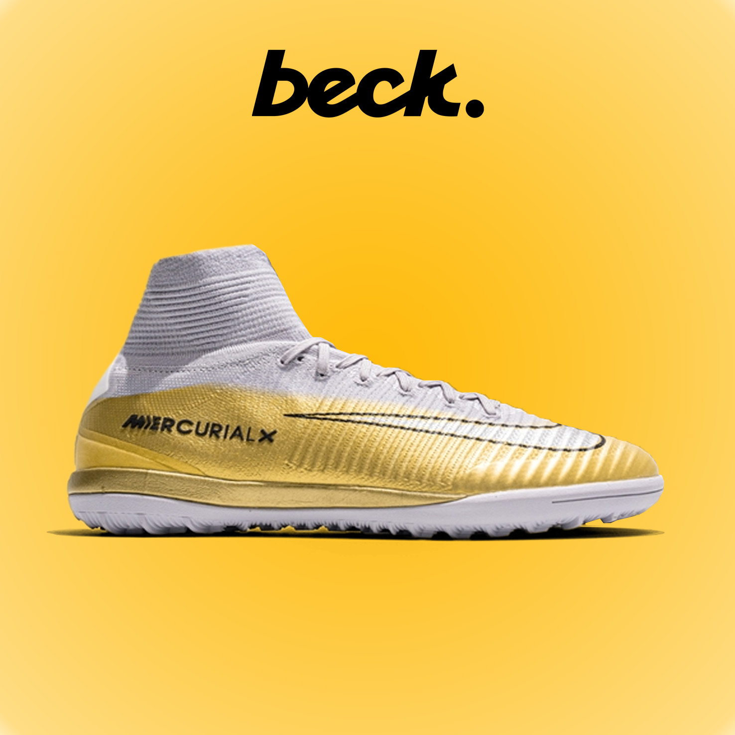 Giày Bóng Đá Nike Mercurial Superfly Elite CR7 Ball O'dor Vàng Xám Cổ Cao TF