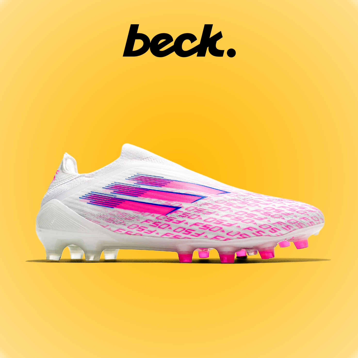 Giày Bóng Đá Adidas F50 Elite Laceless Trắng Hồng Không Dây FG