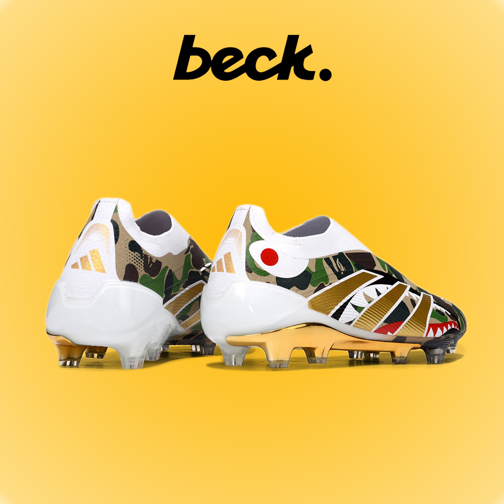 Giày Bóng Đá Adidas Predator 25 Elite LL BAPE Xanh Camo Không Dây HQ FG