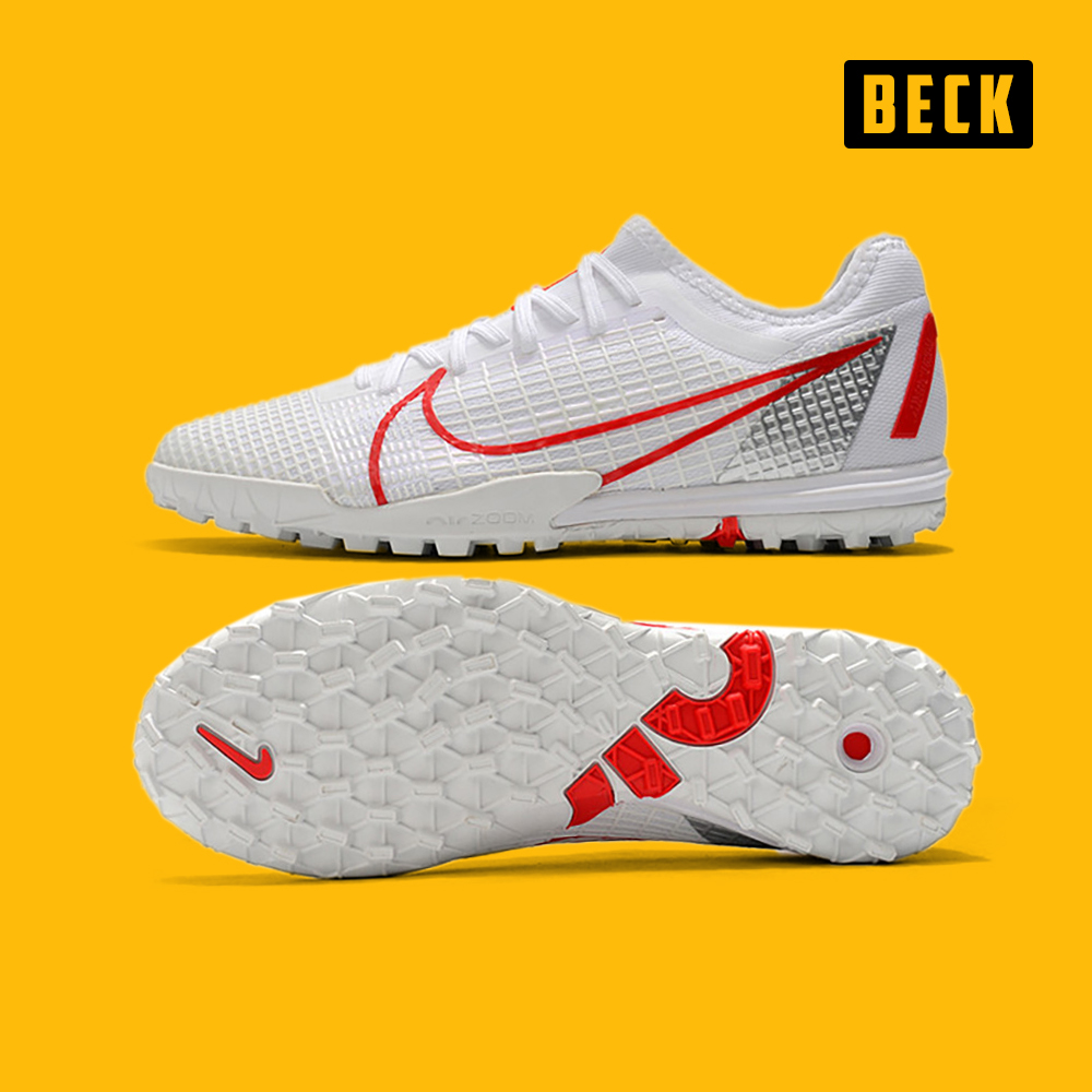 Giày Bóng Đá Nike Mercurial Vapor 14 Pro Trắng Xám Vạch Đỏ HQ TF