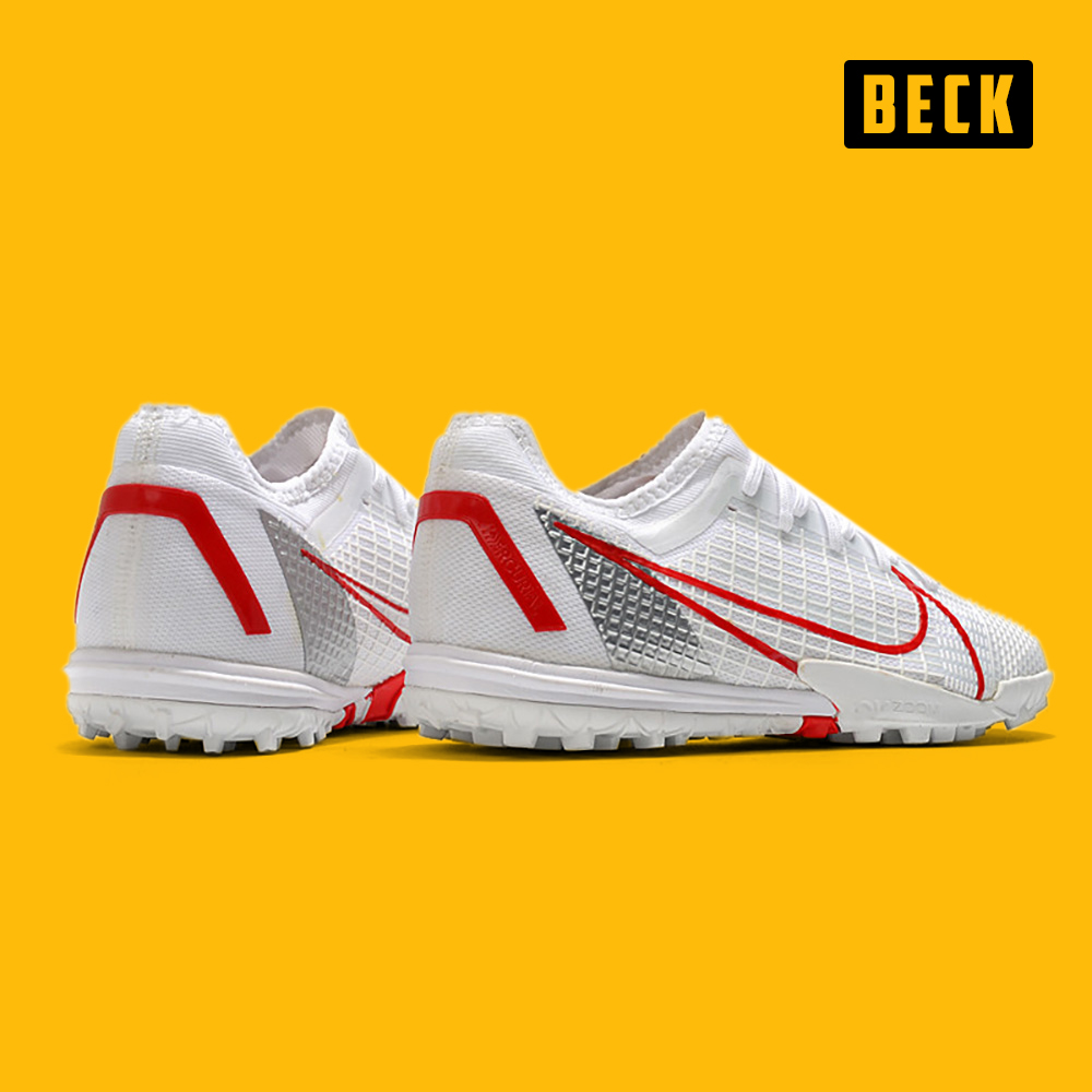 Giày Bóng Đá Nike Mercurial Vapor 14 Pro Trắng Xám Vạch Đỏ HQ TF