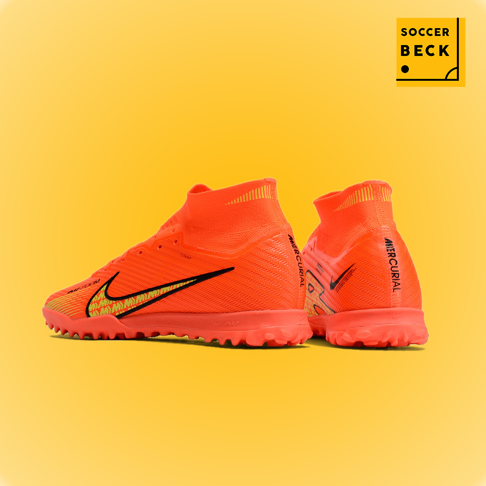 Giày Bóng Đá TQ Nike Mercurial Superfly 9 Elite Cam Vạch Đen Cổ Cao TF