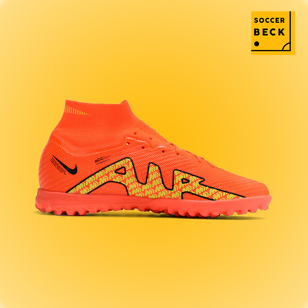 Giày Bóng Đá TQ Nike Mercurial Superfly 9 Elite Cam Vạch Đen Cổ Cao TF