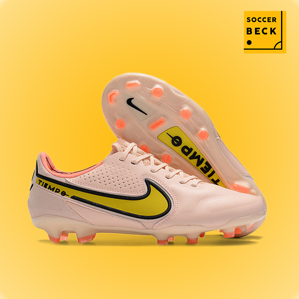 Giày Bóng Đá TQ Nike Tiempo 9 Pro Hồng Vạch Vàng HQ FG