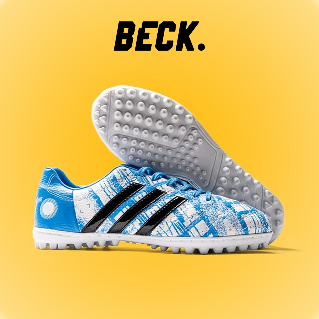 Giày Bóng Đá 3 Sọc Toni Kroos Pro Max Loại 1 - Trắng Xanh Biển