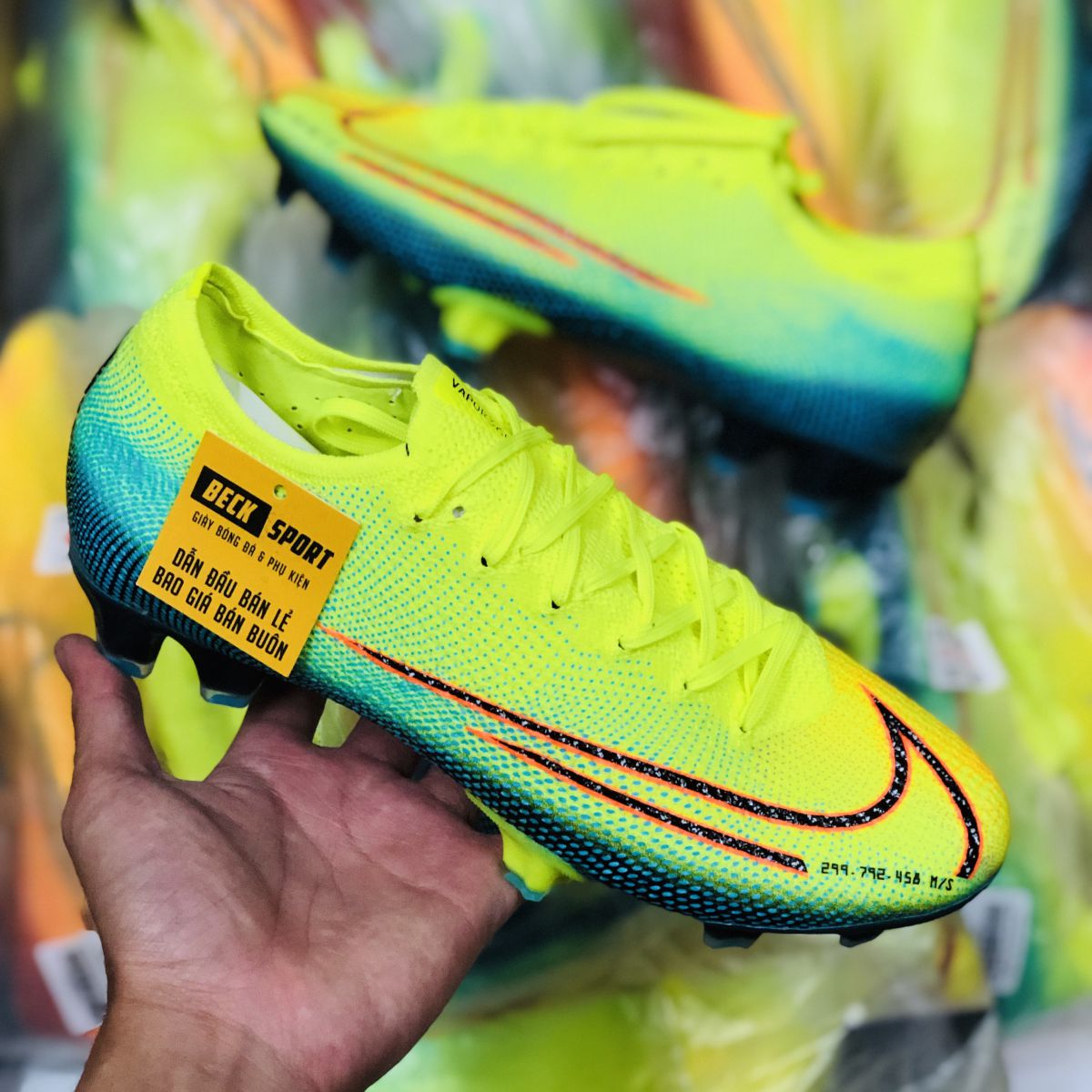 Giày Bóng Đá Nike Mercurial Dream Speed Vapor 13 Elite Nõn Chuối Xanh Ngọc  Vạch Đen FG