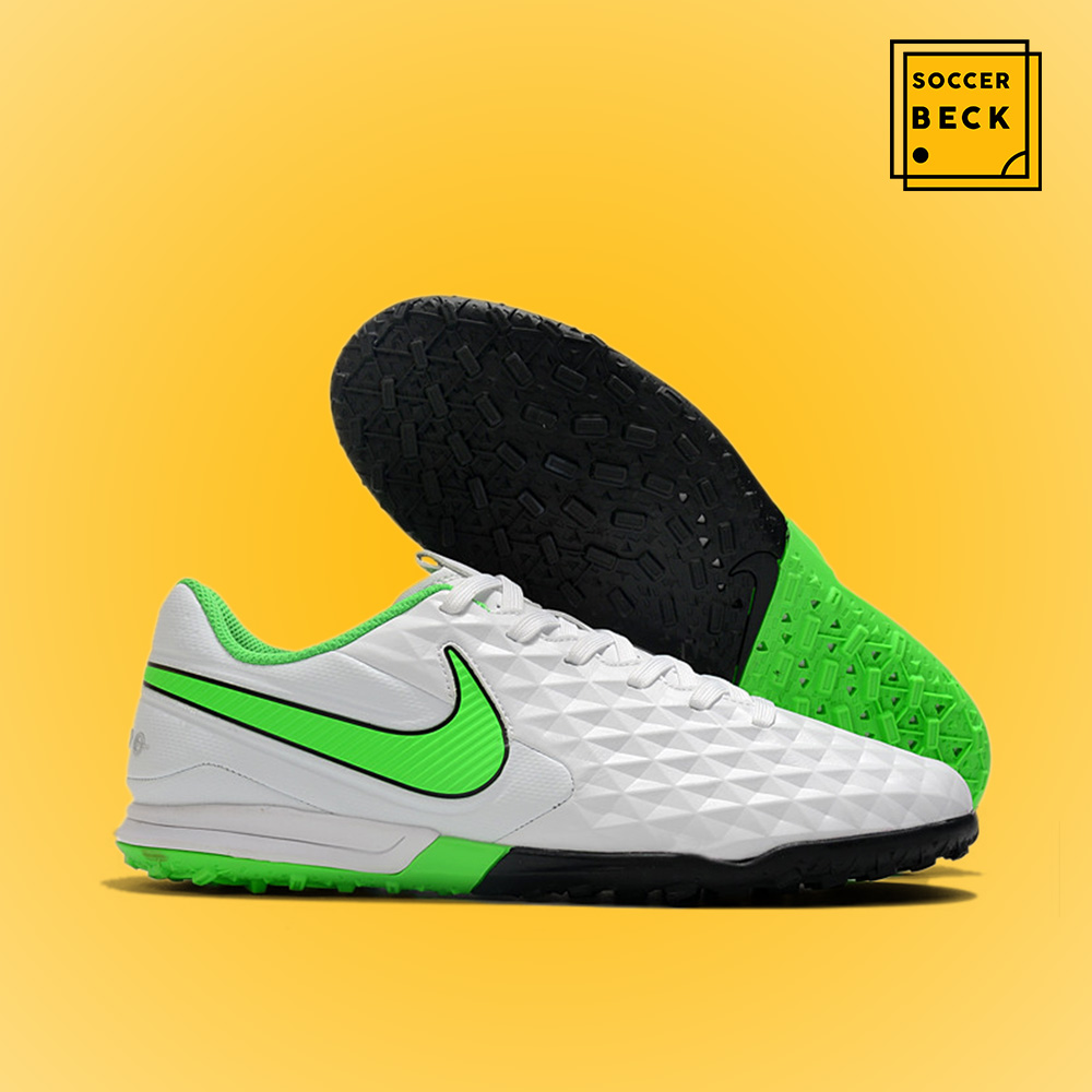 Giày Bóng Đá Nike Tiempo Legend 8 Trắng Vạch Xanh Lá HQ TF