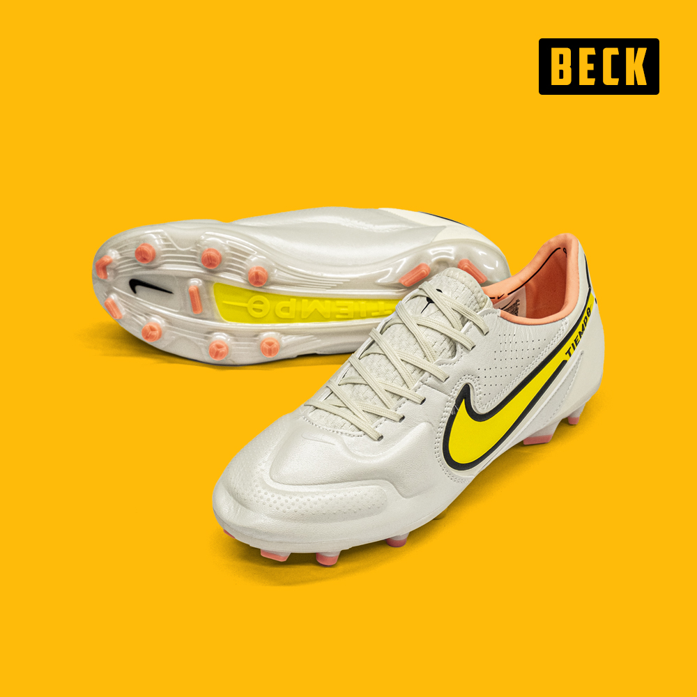 Giày Bóng Đá Nike Tiempo 9 React Pro Nâu Vạch Vàng FG