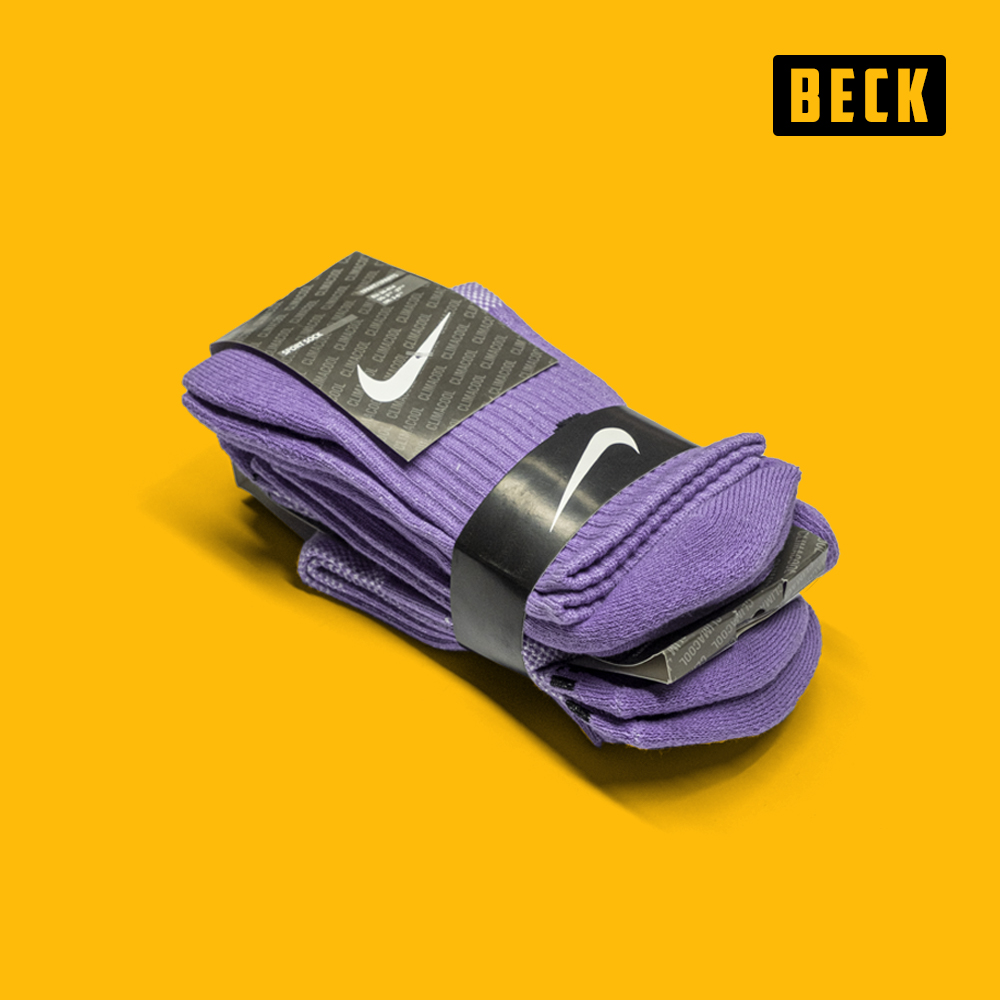 Tất Nike 3 Đôi Dri-Fit Cao Cấp Pack Cổ Lửng - Tím Nhạt