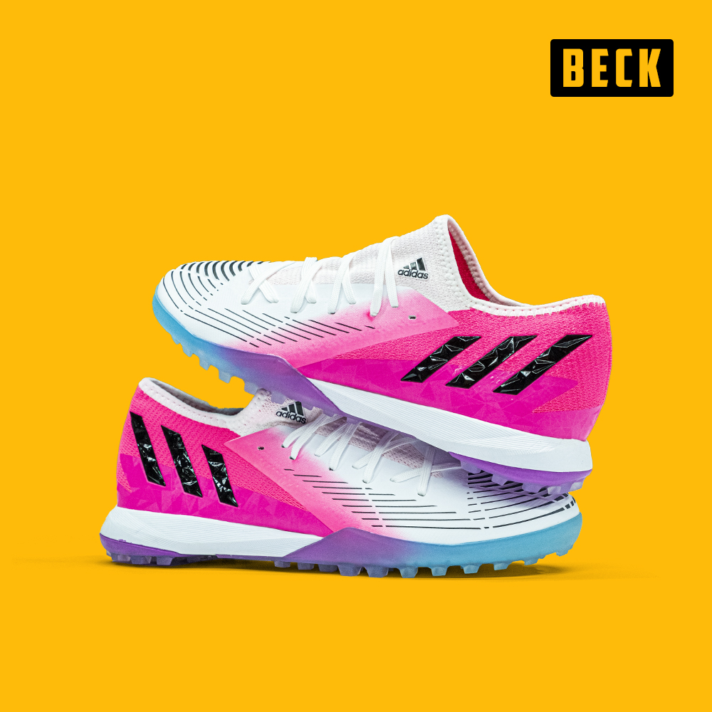 Giày Bóng Đá TQ Adidas Predator Edge.3 Trắng Hồng Xanh Biển HQ TF