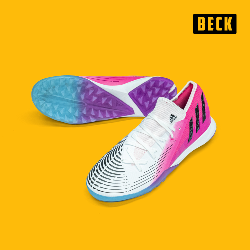 Giày Bóng Đá TQ Adidas Predator Edge.3 Trắng Hồng Xanh Biển HQ TF