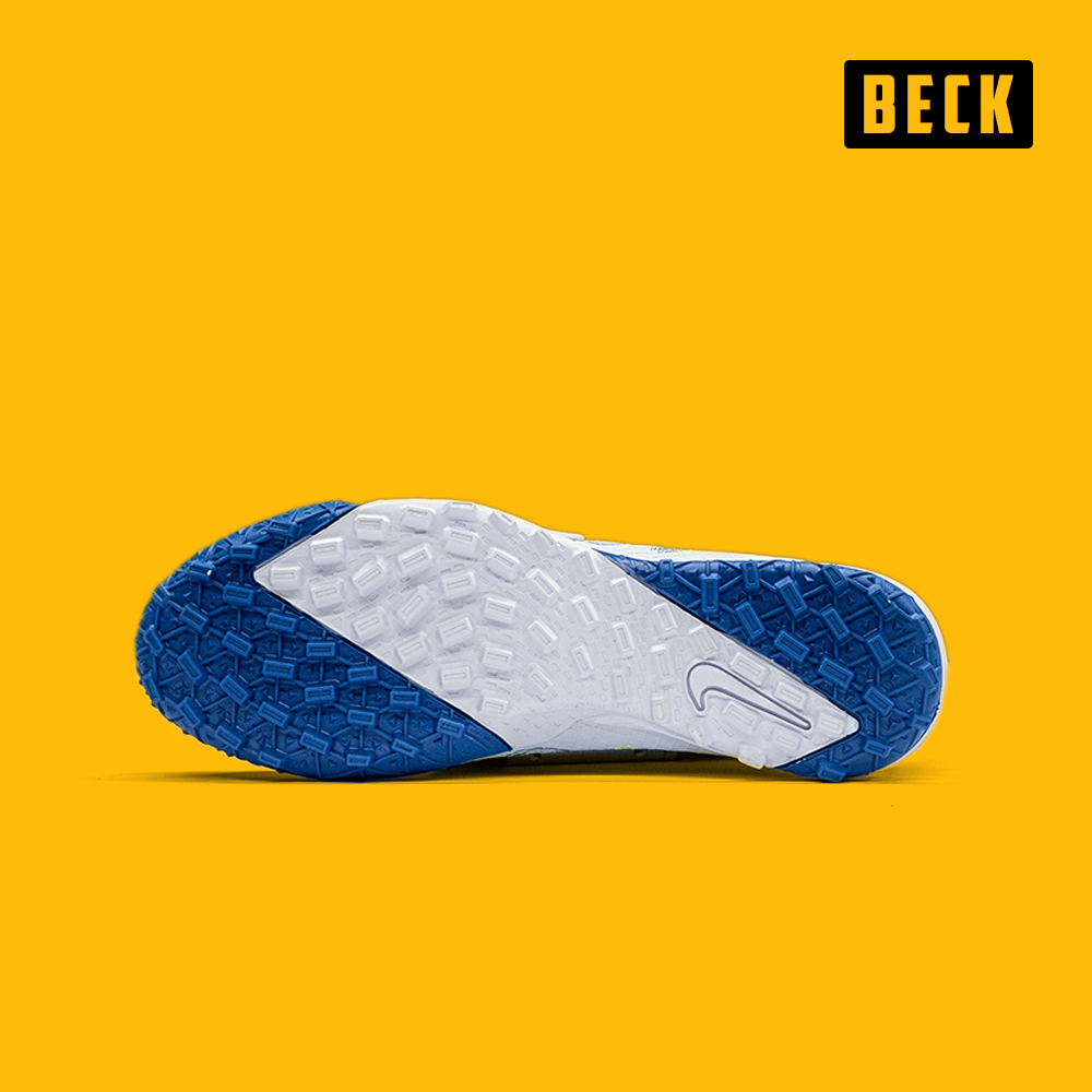 Giày Bóng Đá TQ Nike Mercurial Superfly 8 Academy Trắng Xám Vạch Xanh Cổ Cao TF