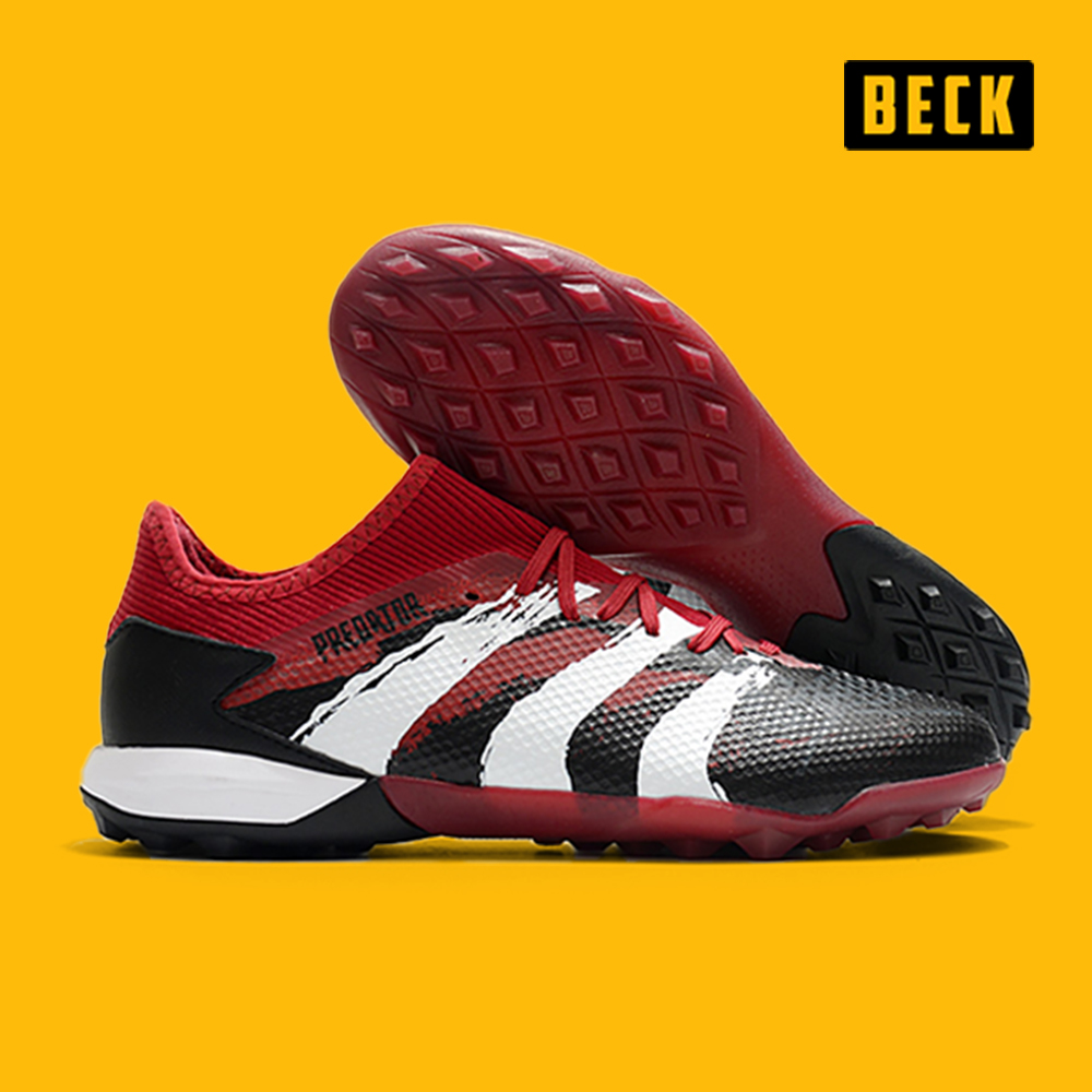 Giày Bóng Đá Adidas Predator Human Race Đen Đỏ Vạch Trắng HQ TF
