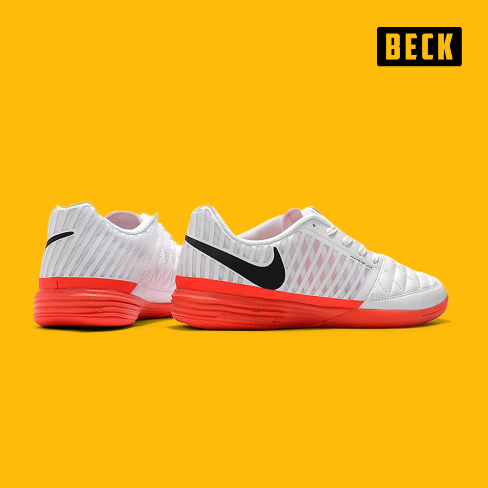 Giày Bóng Đá Nike Lunar Gato II Trắng Đế Cam IC