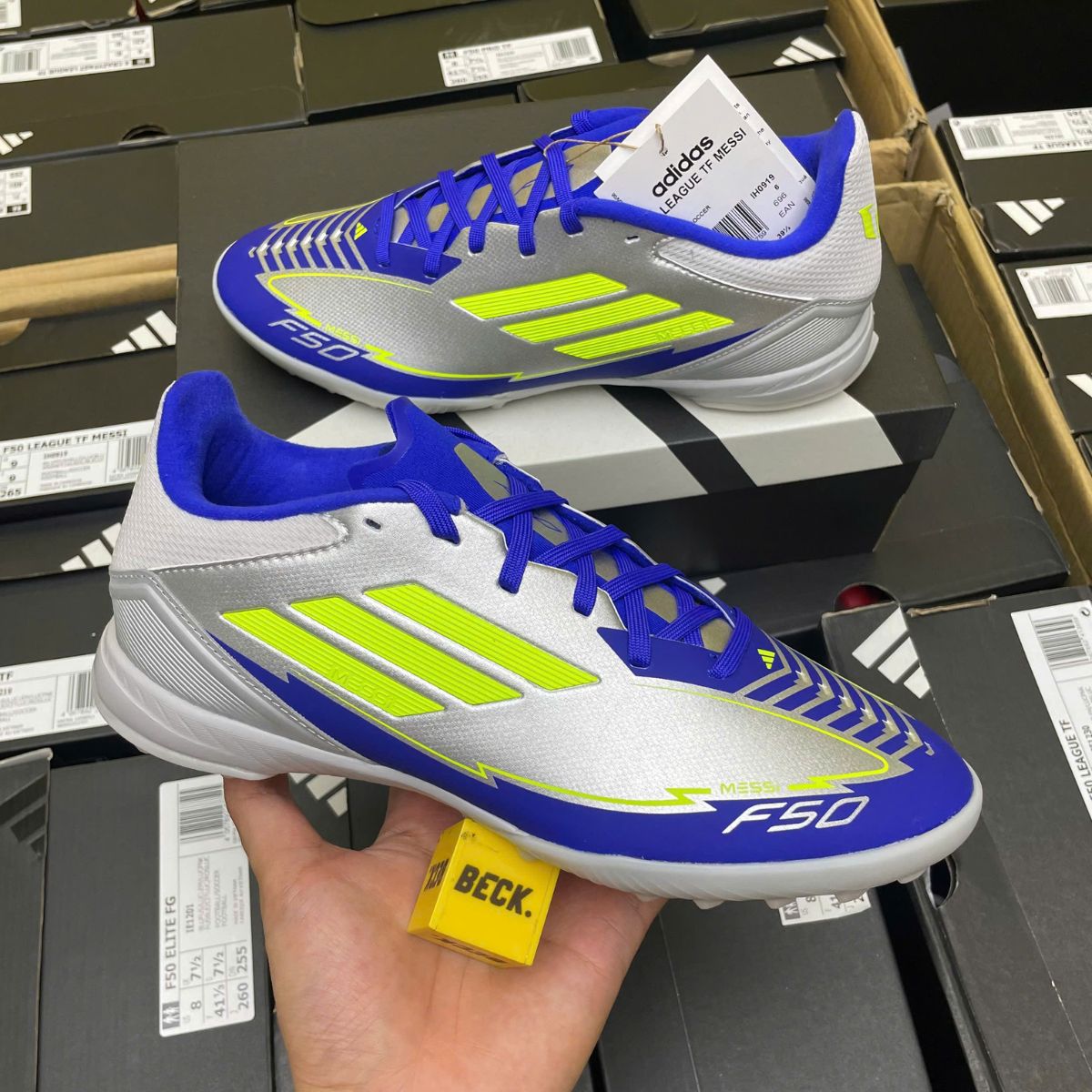 GIÀY BÓNG ĐÁ ADIDAS F50 LEAGUE MESSI TF La Vida Rapida - IH0919 - BẠC/XANH